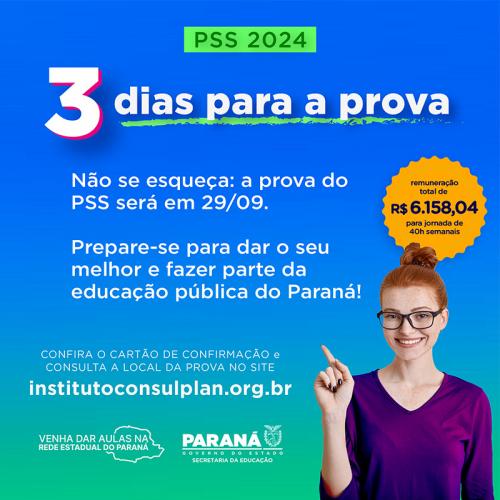 3 dias para a prova do PSS